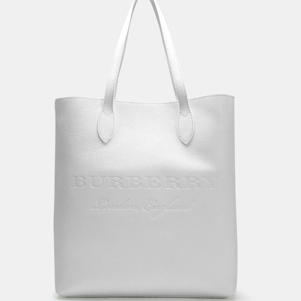 Burberry Remington Embossed Tote Chalk White - Picture 1 of 7